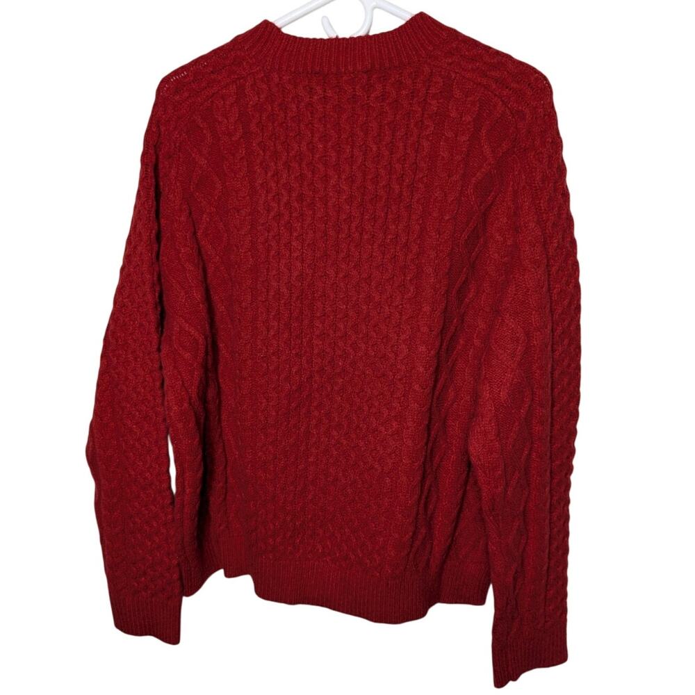 Classic Red Cable Knit Sweater - Picture 2 of 6